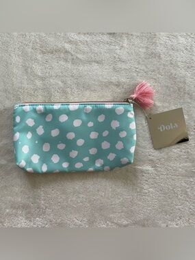 NWT Dots Blue Polka Dot Makeup Travel Bag